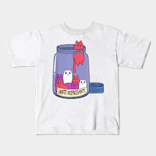 Cat Antidepressant Mental Health Kitten Doctor Pet Owner T-Shirt Kids T-Shirt